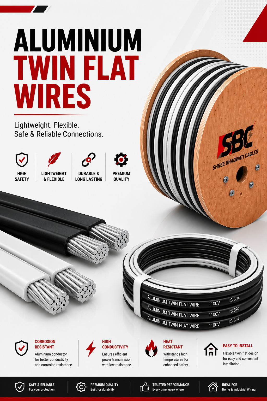 Aluminium Twin Flat Wires