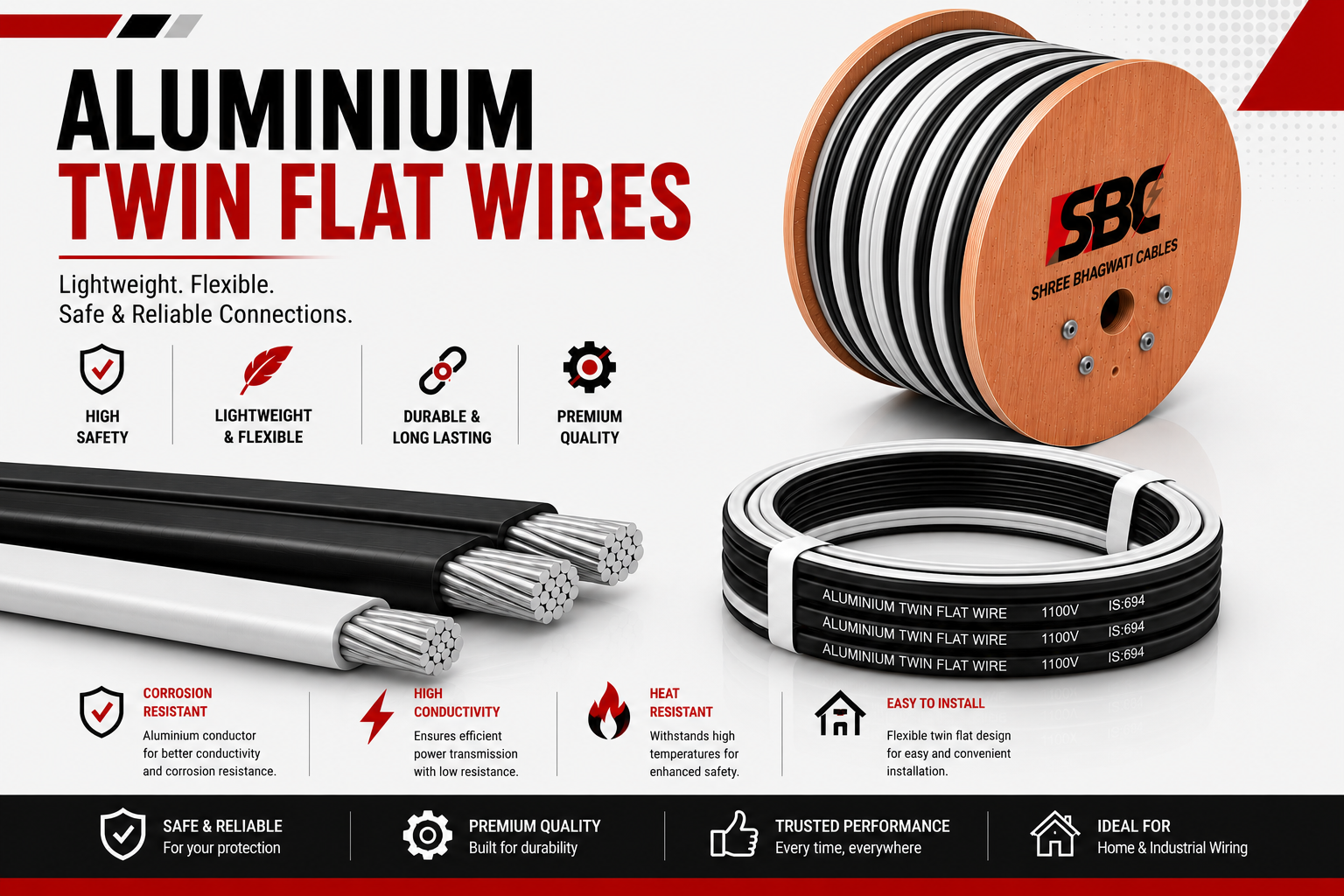 Aluminium Twin Flat Wires